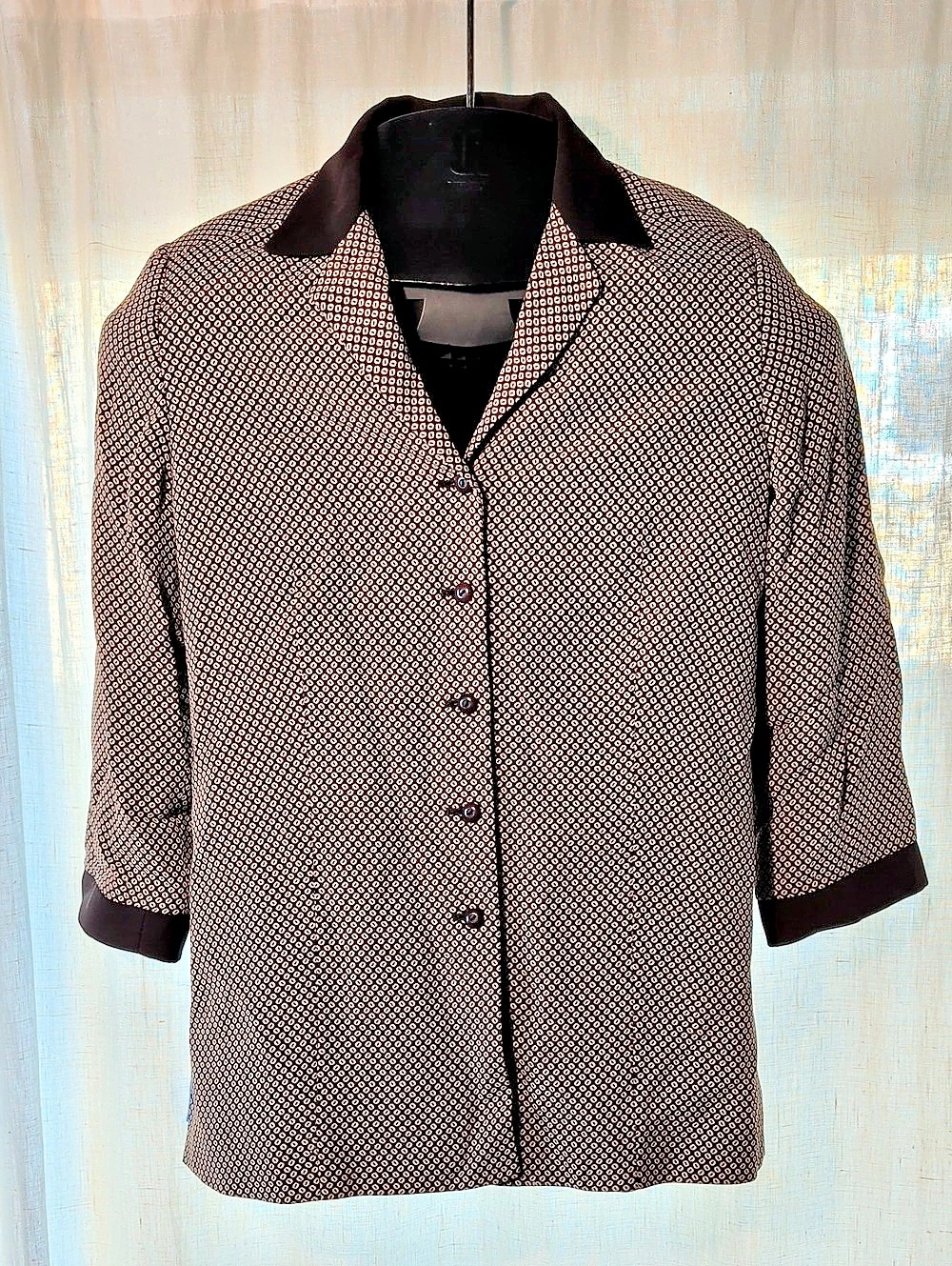 Liz Claiborne Collection Petite Geometric Blazer in Brown & Black Size 14P